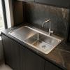 Pure.Sink Comfort Stainless steel sink with drainer, 86x52 cm, right-side faucet wing, PCM5086RT-02